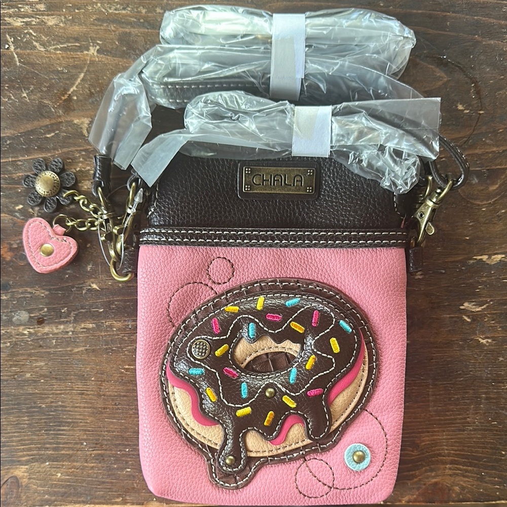 Chala Pink and Brown Donut Crossbody